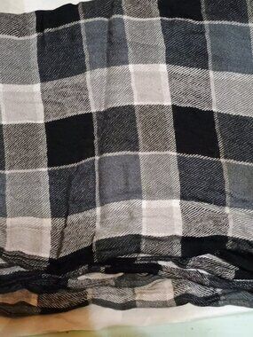 Lightweight wool black and grey scarf